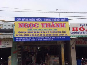 bảng hiệu cửa hàng điện nước